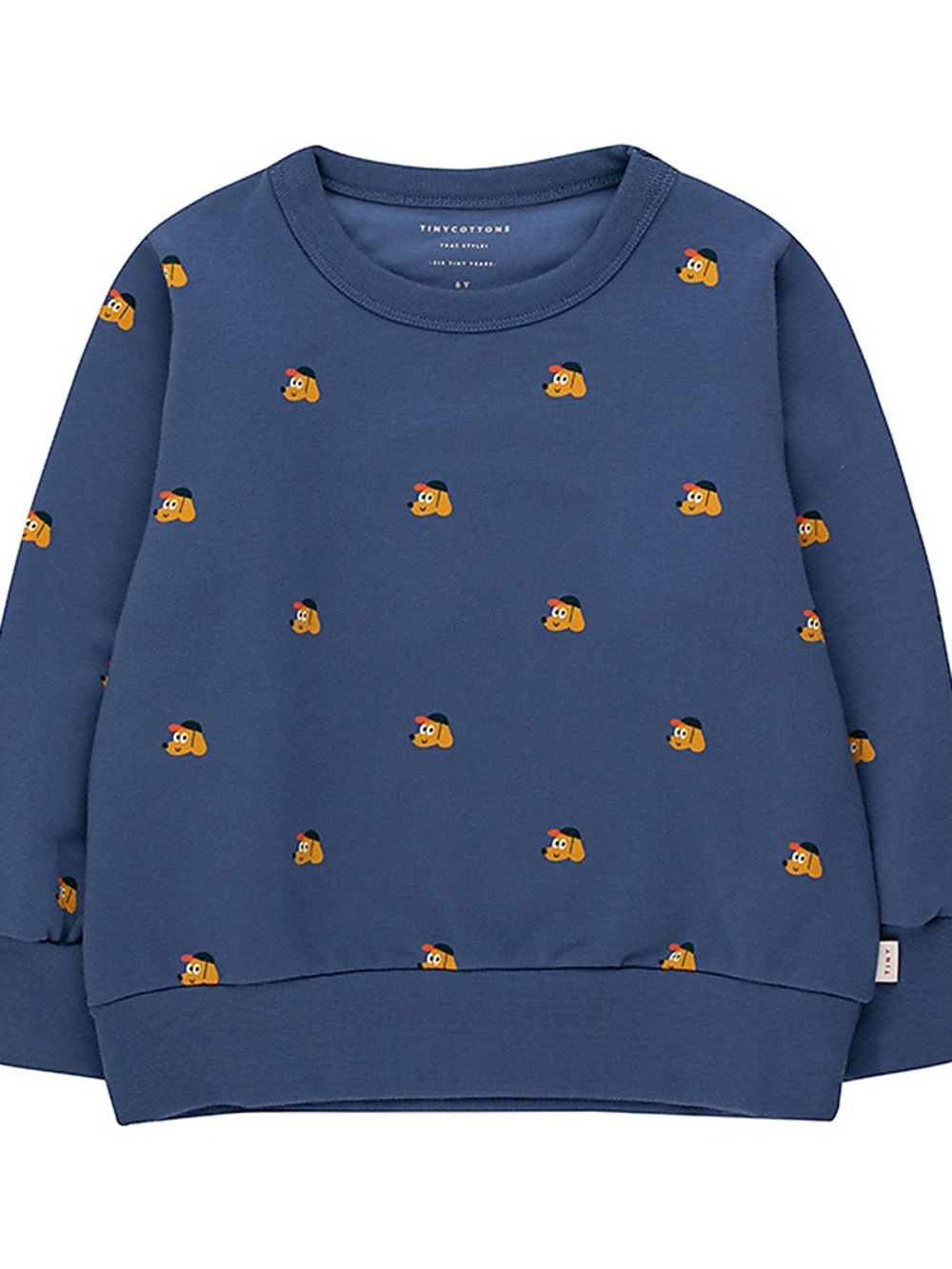 NWT Tiny Cottons Pima Cotton Dog Sweatshirt - Soft Blue/Honey